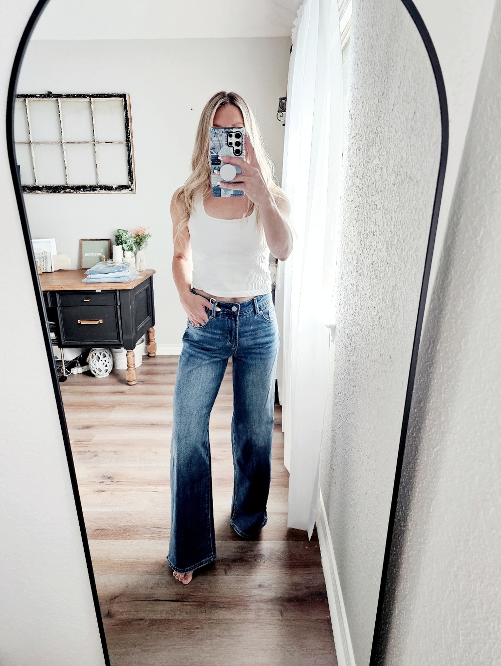 RISEN High Rise Medium Wash Slouchy Baggy Jeans Wide Leg Relaxed Various NEW - Picture 3 of 17